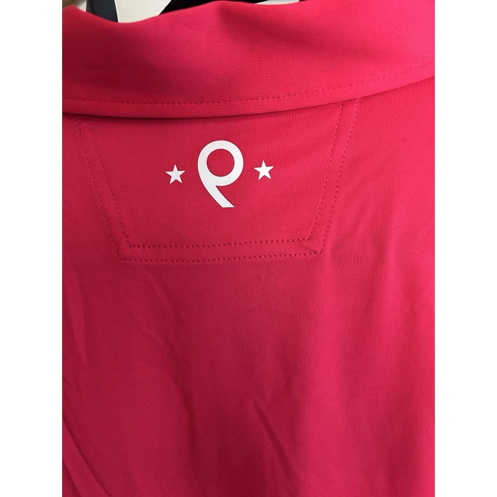 Men's Size Large Back Nine Polo Golf Shirt  Short Sleeves Razz Red - Picture 5 of 7